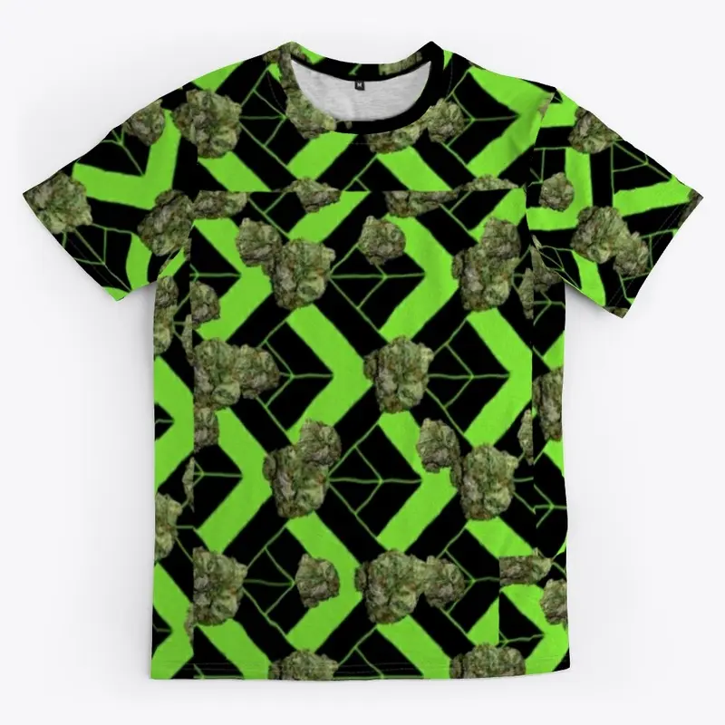 Trippy Cannabis Nugget Black/Green Shirt